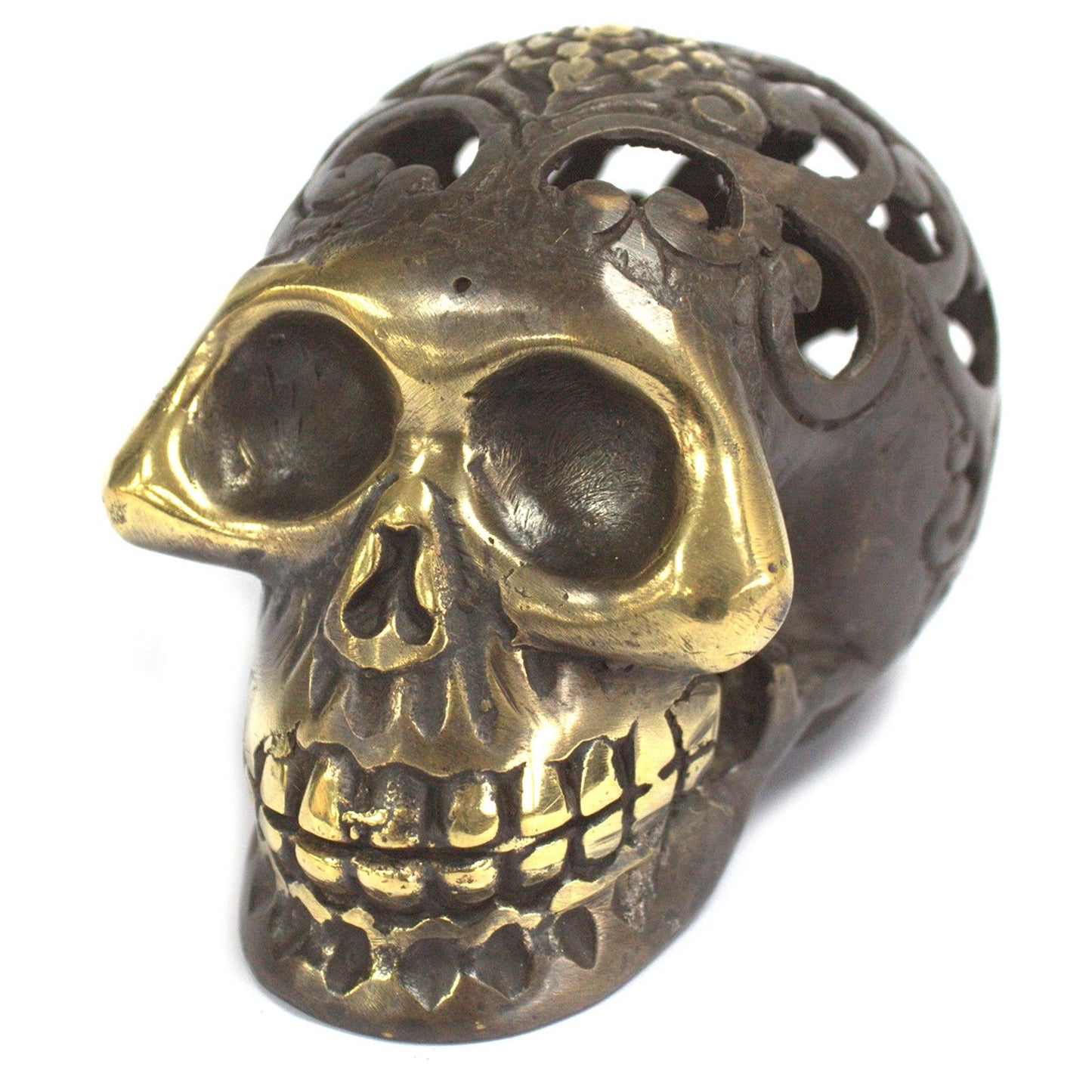 Vintage Messing Totenkopf Groß