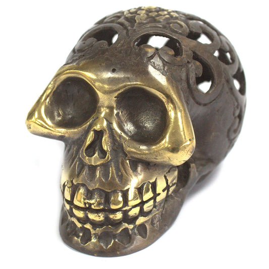 Vintage Messing Totenkopf Groß