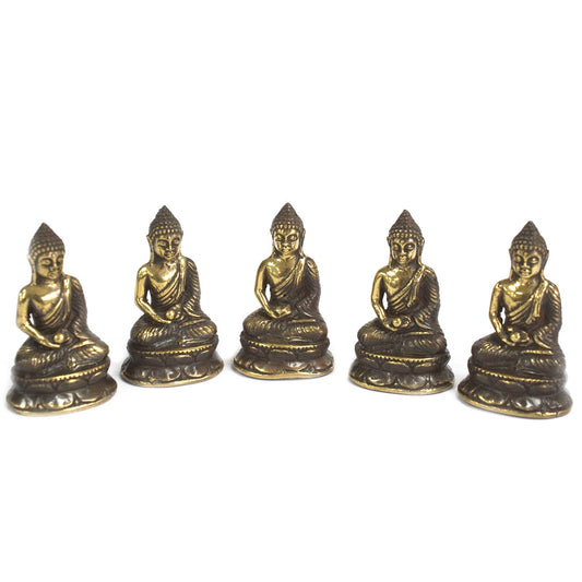 Mini Meditierender Sitzender Buddha aus Messing für Fengshui und Dekoration