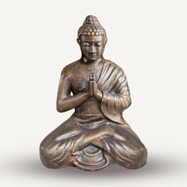 Mittlere Große Antike Goldene Betende Buddha Statue 1,2m Hoch