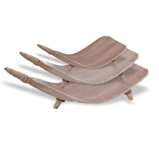 Kokosblatt Obstschalen Set Weißgewaschen