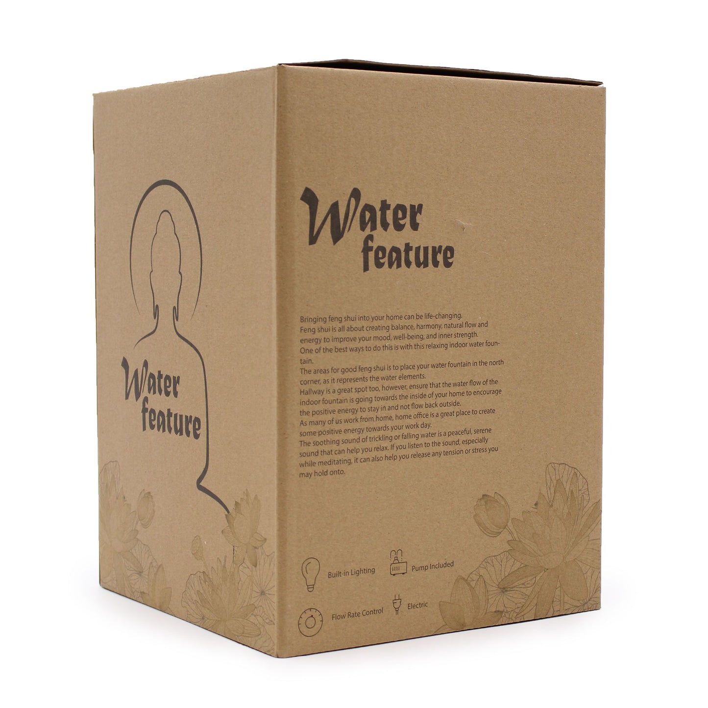 Tisch Wasserfontäne 30cm Goldener Buddha Mit Vitarka Mudra
