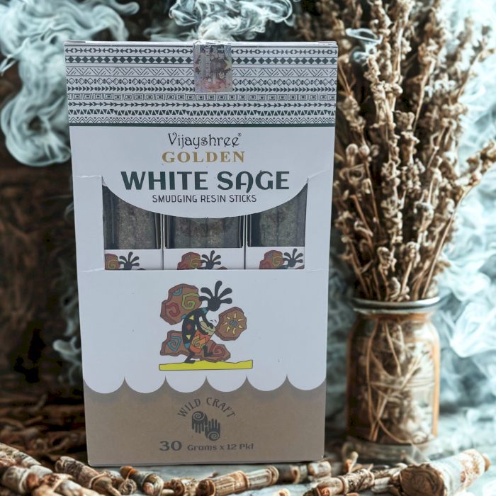 30g Goldener Weißer Salbei Räucherharz Stäbchen 6 Stück