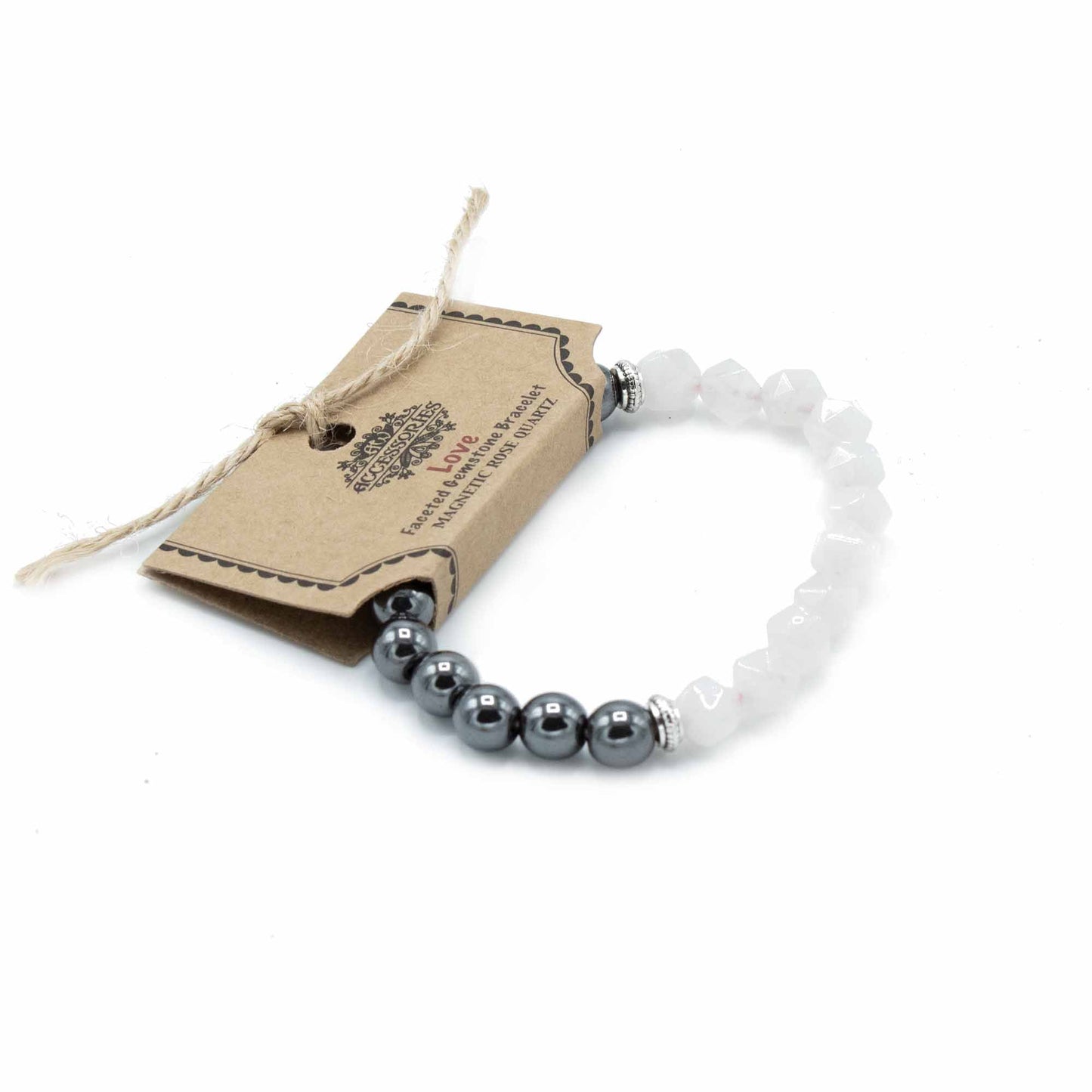 Facettierter Edelsteinarmband Magnetischer Rosenquarz