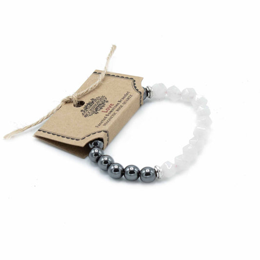 Facettierter Edelsteinarmband Magnetischer Rosenquarz