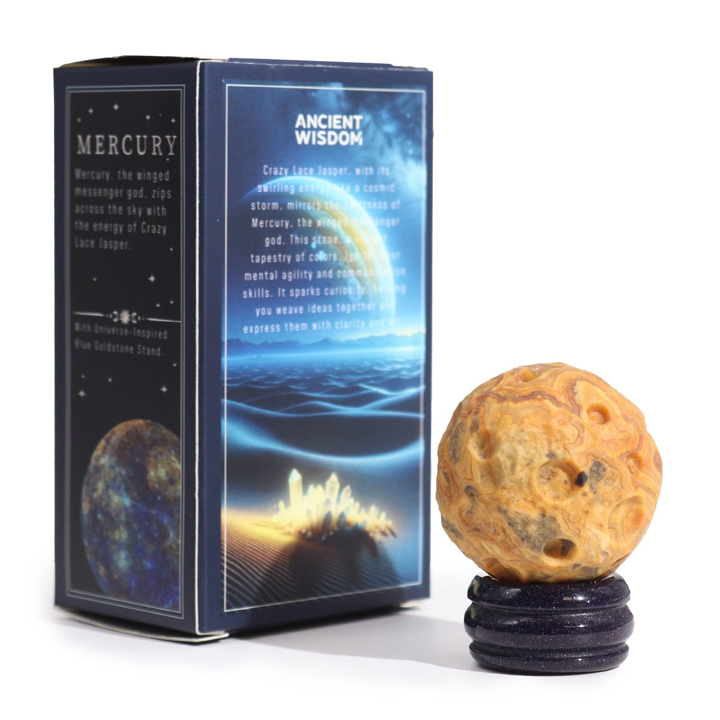 Verrückte Spitze Jasper Planet Auf Sola Goldstein Ständer 40mm 30x15mm Ständer
