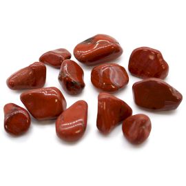 Beutel Mit 12 Mittleren Afrikanischen Tumble Stones - Jasper - Rot