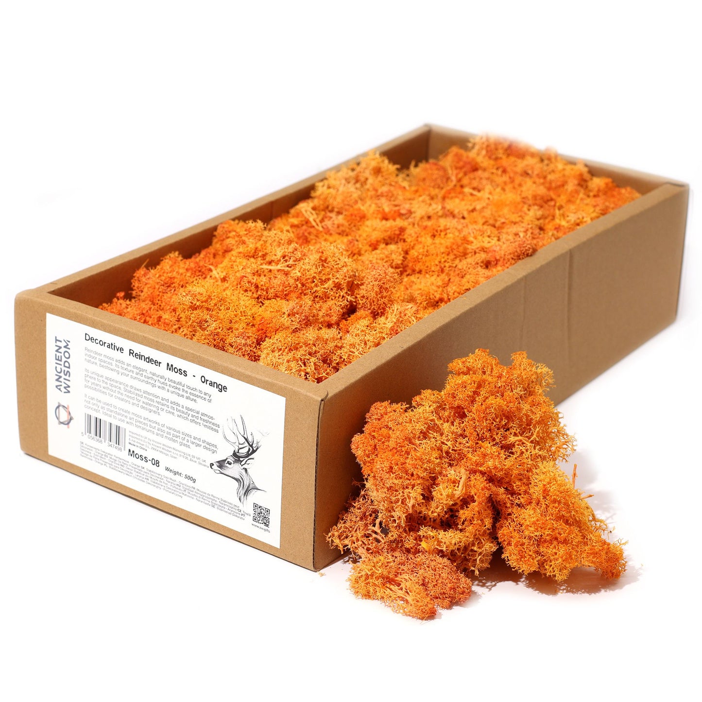 Qualitätsdekoration Rentiermoos - Orange - 635g Box