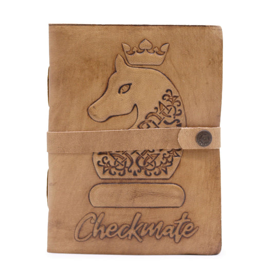 Schachbuch - Helles Beige - 200 Seiten - Dekorative Schnittkante - 20x15cm