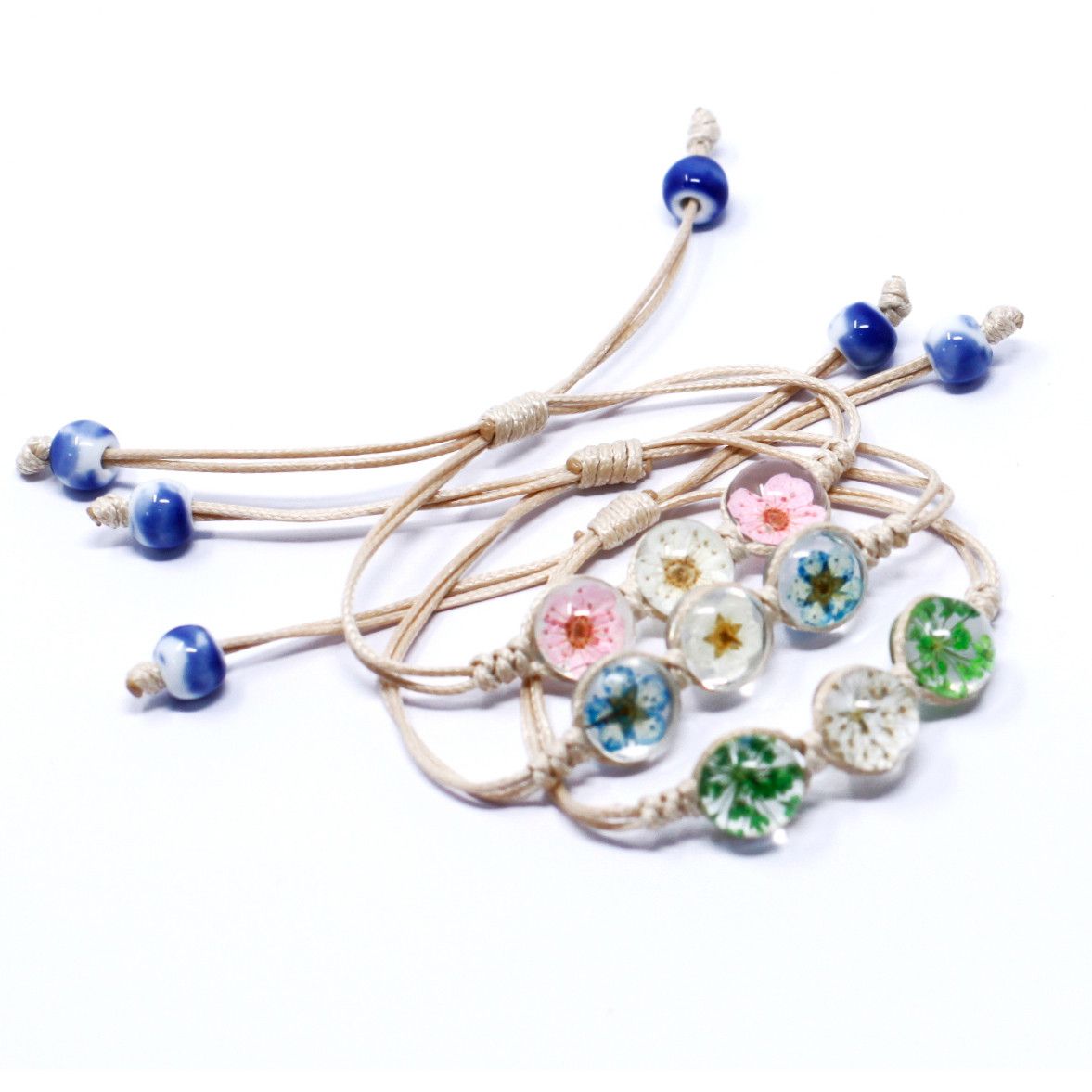 Gepresste Blumen - Tri-Blumen Armband