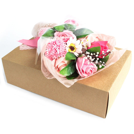 Verpackte Handseife Blumenstrauß - Rosa