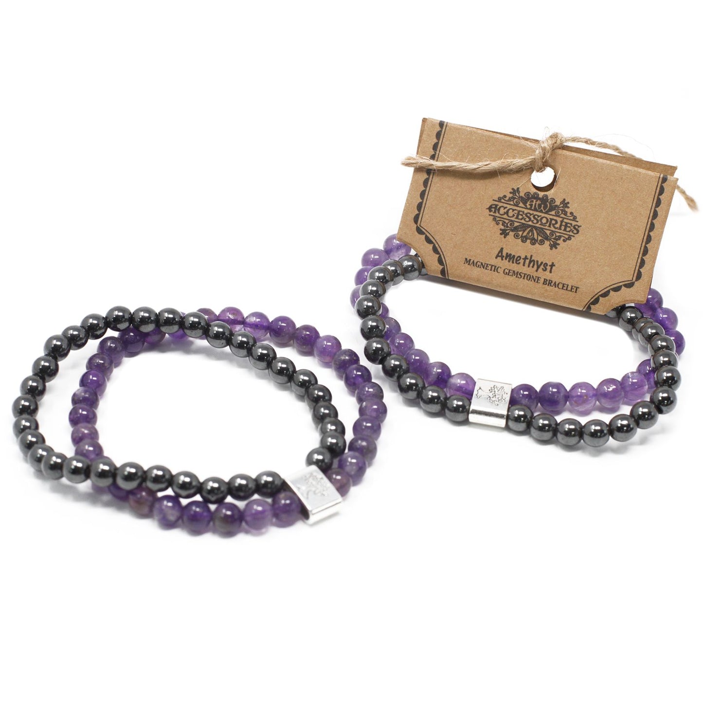 Magnetisches Edelsteinarmband - Amethyst