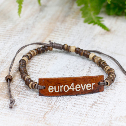Coco Slogan Armband Euro4Ever aus Natürlichen Kokosnussperlen