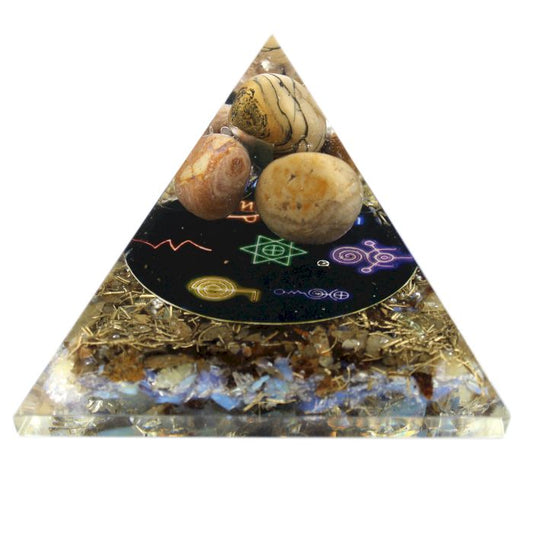Orgonite Pyramide Mitternachts Reiki 70mm