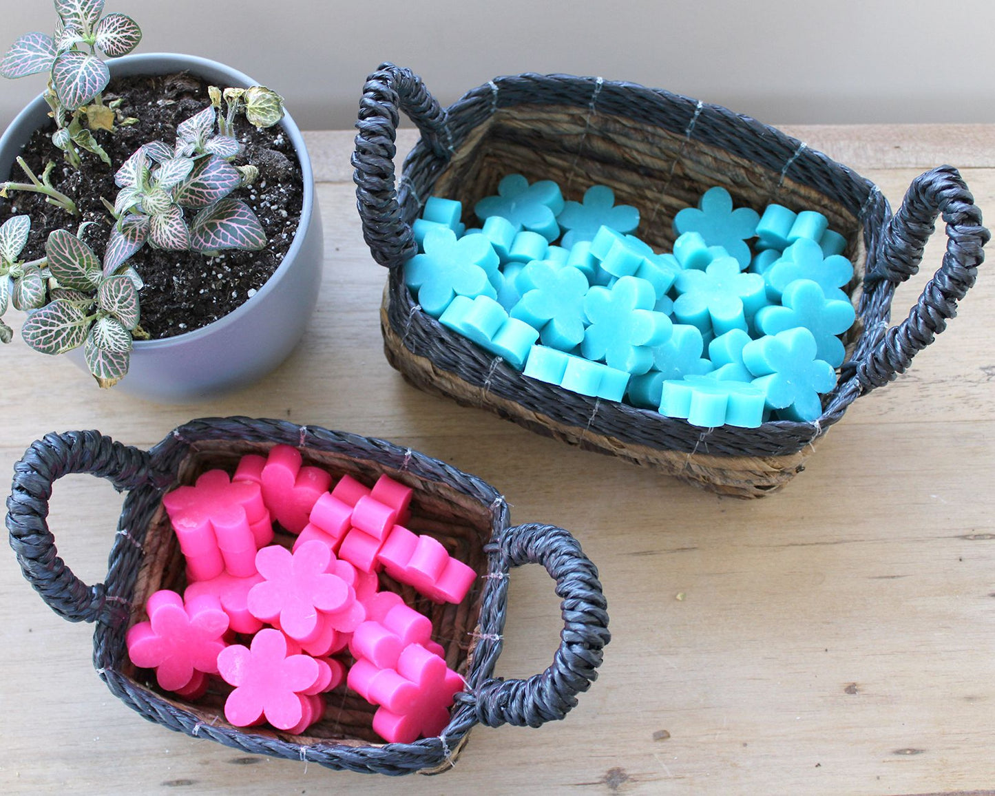 Bananenblatt und Abu-Abu Raffia Quadratkorb Set von 3