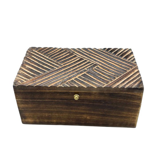 Vintage Deco Mehrzweckbox 22x12x10cm Antike Linien