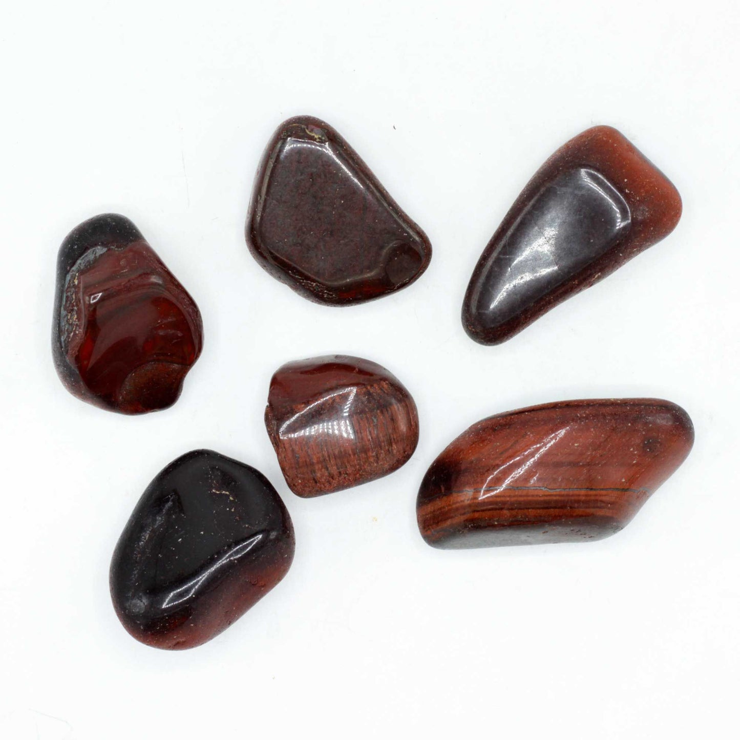Tüte Mit 6 Afrikanischen Edelstein Tigerauge Rot Größe 8 30mm KG