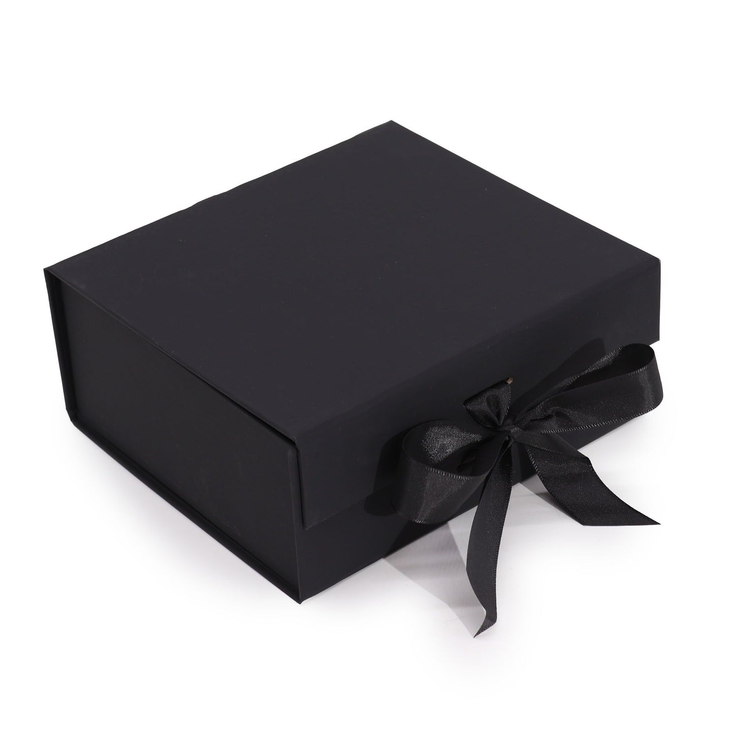 Flachverpackte Geschenkbox Mittel Quadratisch 20x18.2x8cm Schwarz