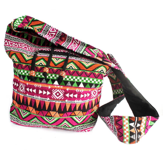 Jacquard Tasche - Rosa Studentenschultertasche