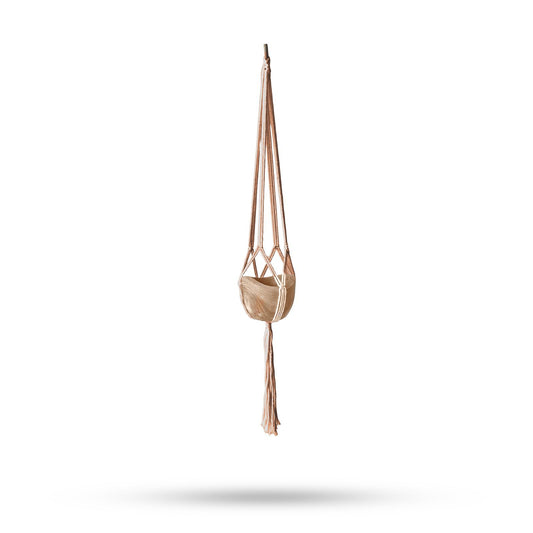 Makramee Blumentopf Halter Klassisch - Schokoladenfarbener Mittlerer Topf