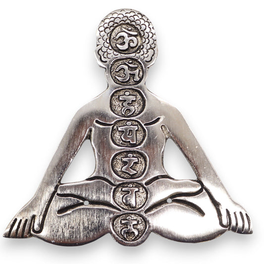Polierter Aluminium Sieben Chakra Yoga Räucherstäbchen Halter 12x12cm
