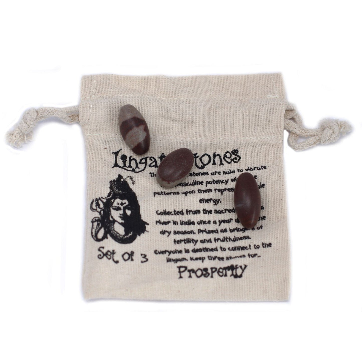 Ein Zoll Lingam - 3 Steine