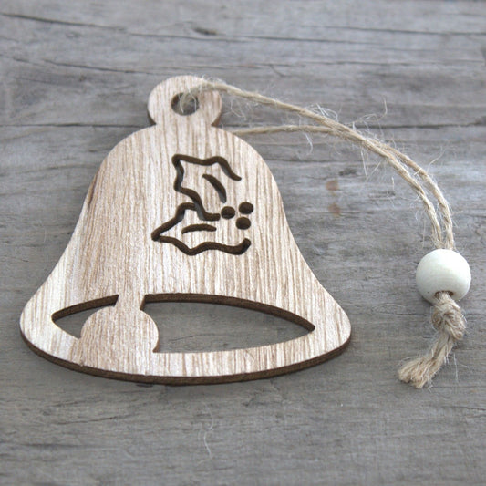 3er Set Weihnachts Holz Dekoration Glocke