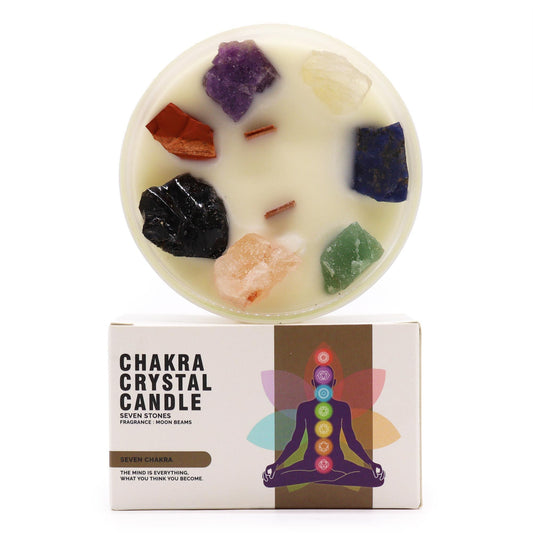 Große Chakra Kristallkerzen - Sieben Chakra