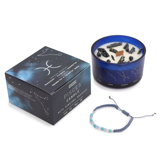 Zodiac Kristallkerze Mit Edelsteinarmband - Fische
