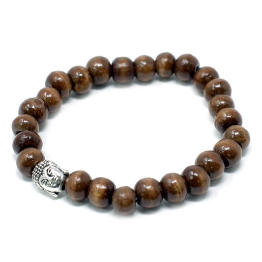 Braune Perlen Und Buddha Armreif