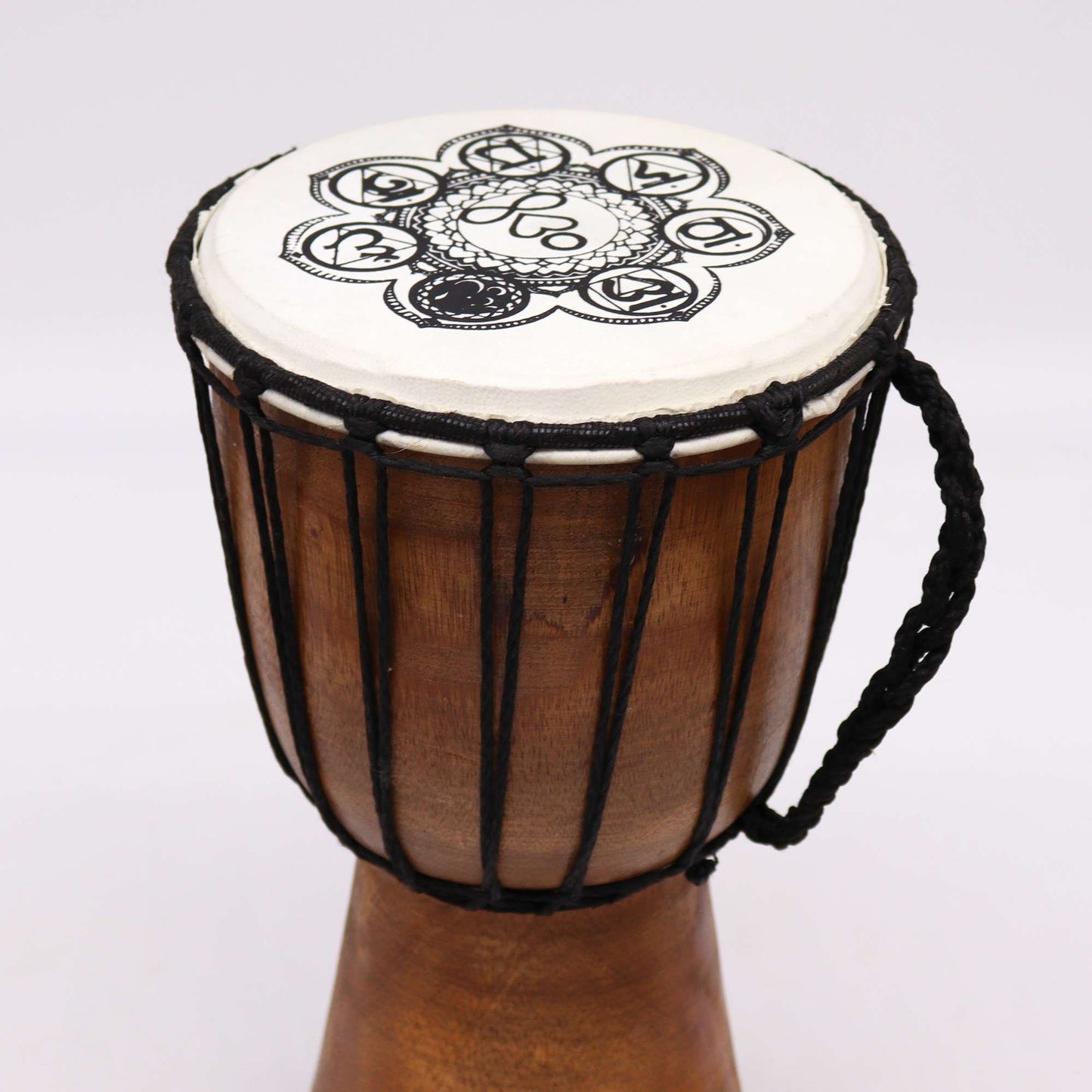 Handgemachte Breite Djembe Trommel 30cm mit Chakra Harmonie