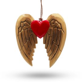 Goldene Weihnachtsengel Flügel Und Herz Mit Schwarzen Details