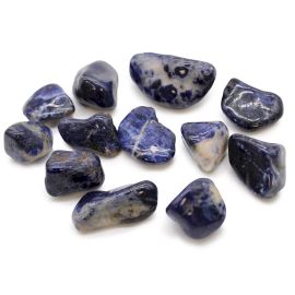 Beutel Mit 12 Mittleren Afrikanischen Tumble Stones - Sodalith - Reines Blau