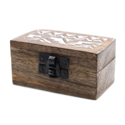 Weiß Gewaschene Holzkiste Pillenbox Slawisches Design