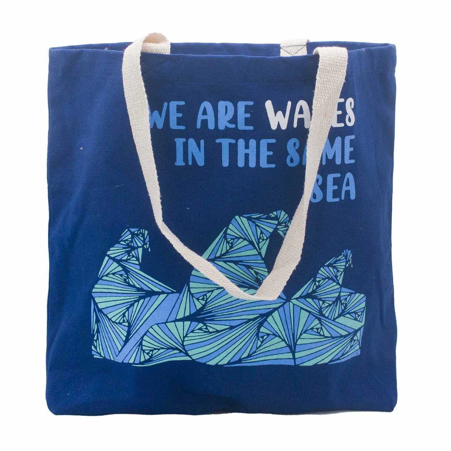 Bedruckte Baumwolltasche We Are Waves Natur