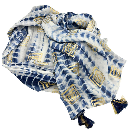 Nomad Sari Med Kollektion Pario Blau Batik Und Blockdruck
