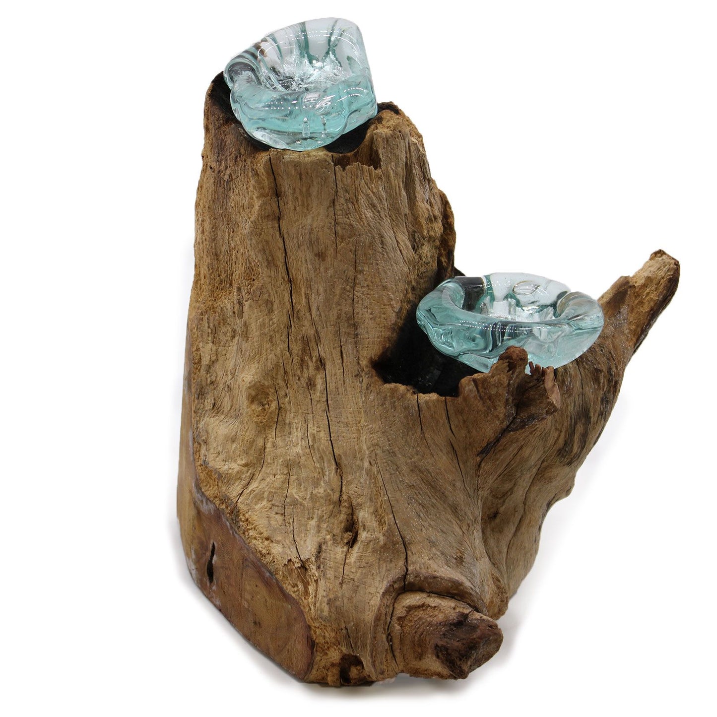 Molten Glas Kerzen Doppelhalter Auf Holz