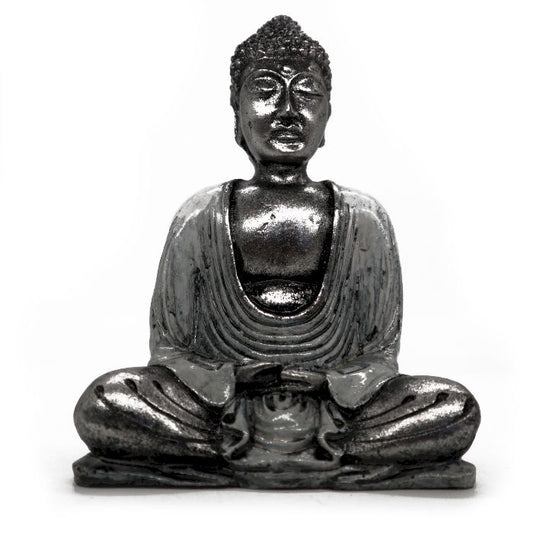 Weißer Und Grauer Buddha Mittelgroß