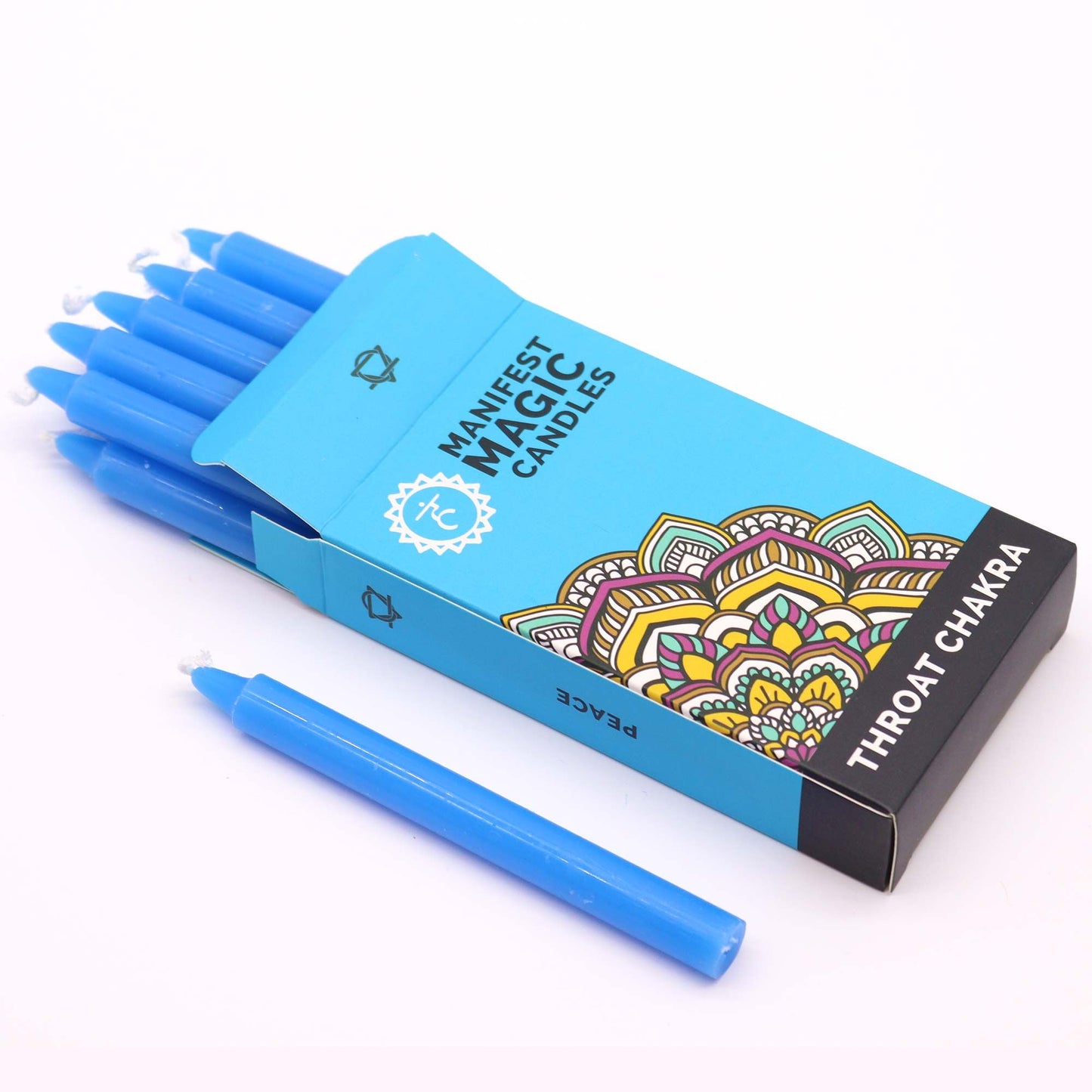 Manifestationskerzen Blau Packung Mit 12 Stück Halschakra