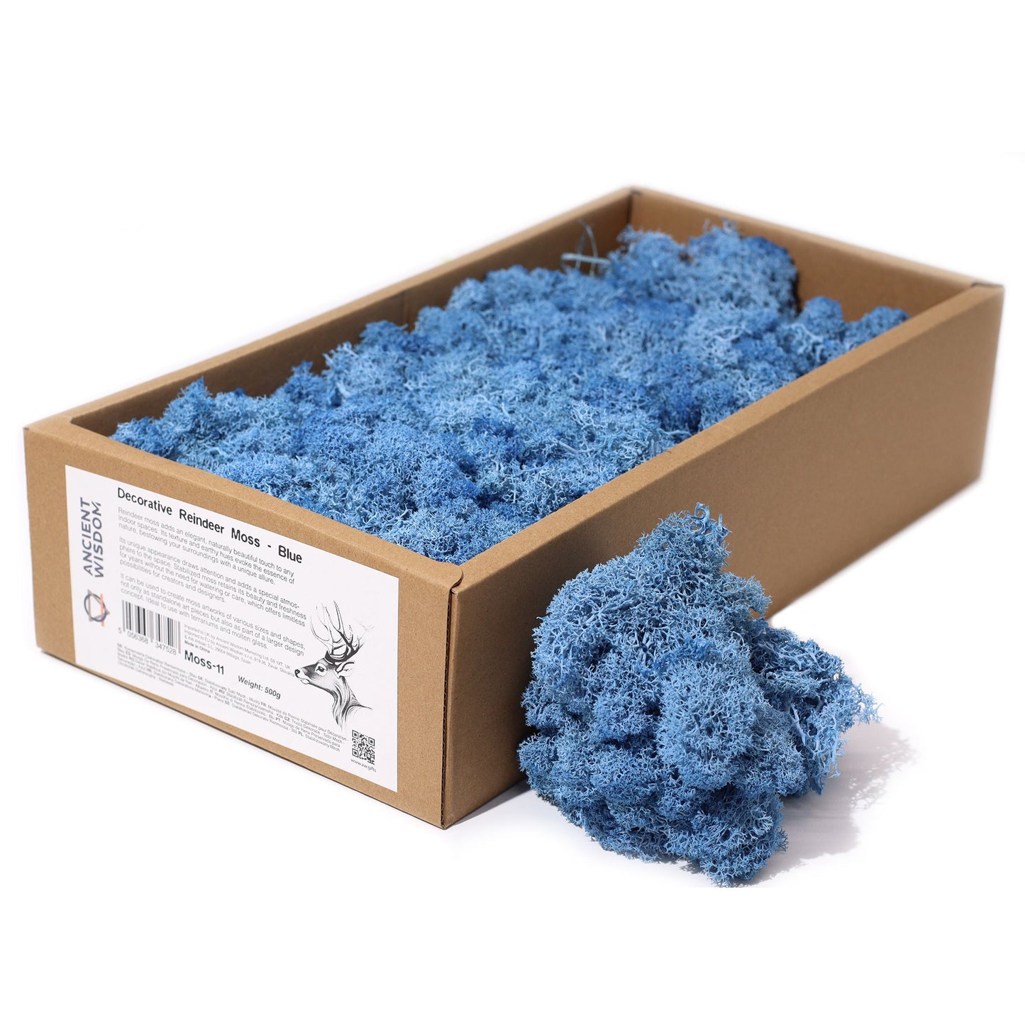 Qualitätsdekoration Rentiermoos Blau 635g Box