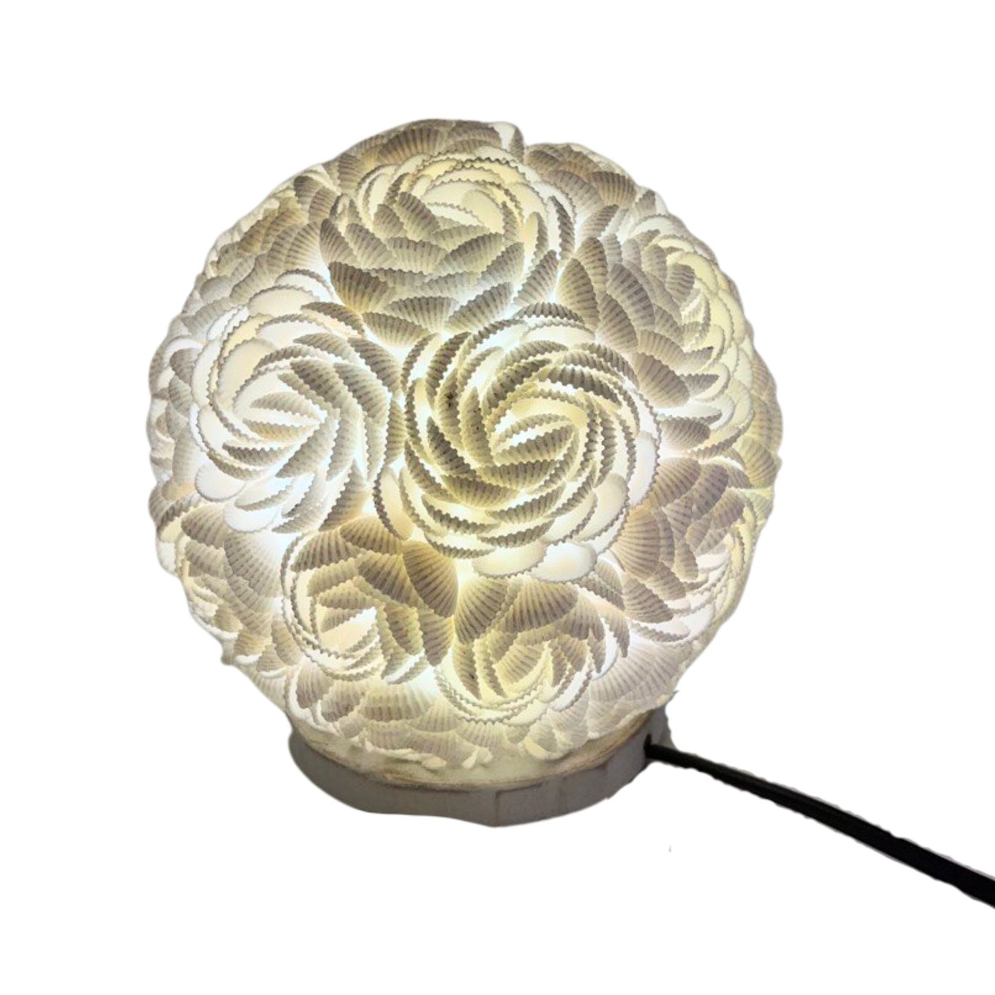 Boho Muschel Lampe - Rosen Globe - 20cm