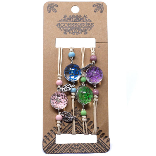 Gepresste Blumen Armband Mit Schönen Blumen Und Blättern