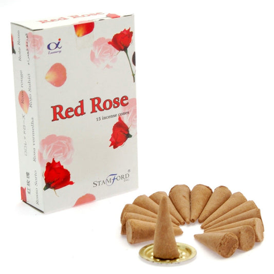 Rote Rosen Duftkegel Stamford Premium Incense Cones