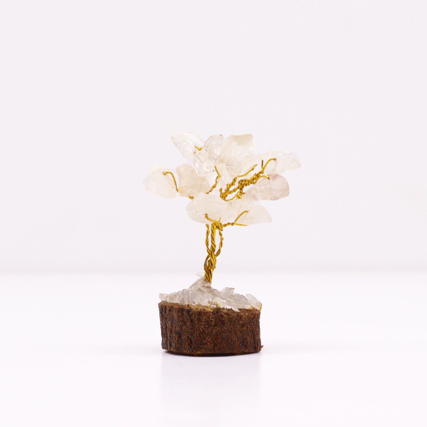 Mini Edelstein Bäume Auf Holzbasis - Bergkristall (15 Steine)