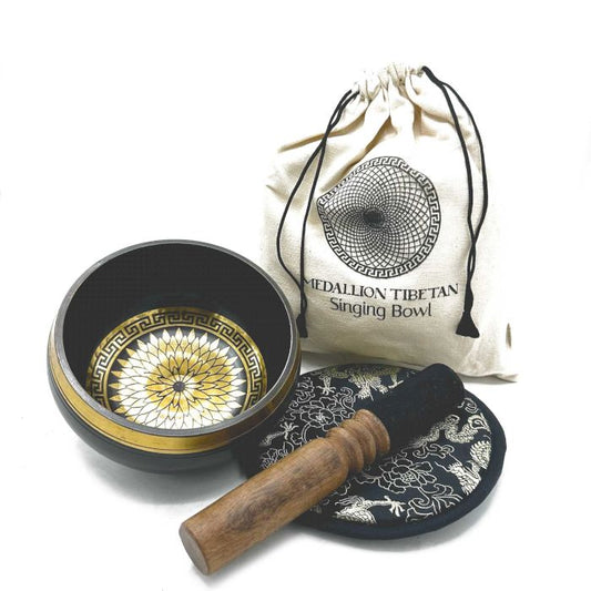 Handgeschlagene Und Engravierte Klangschalen Geschenkset 14cm Runde Medaillons