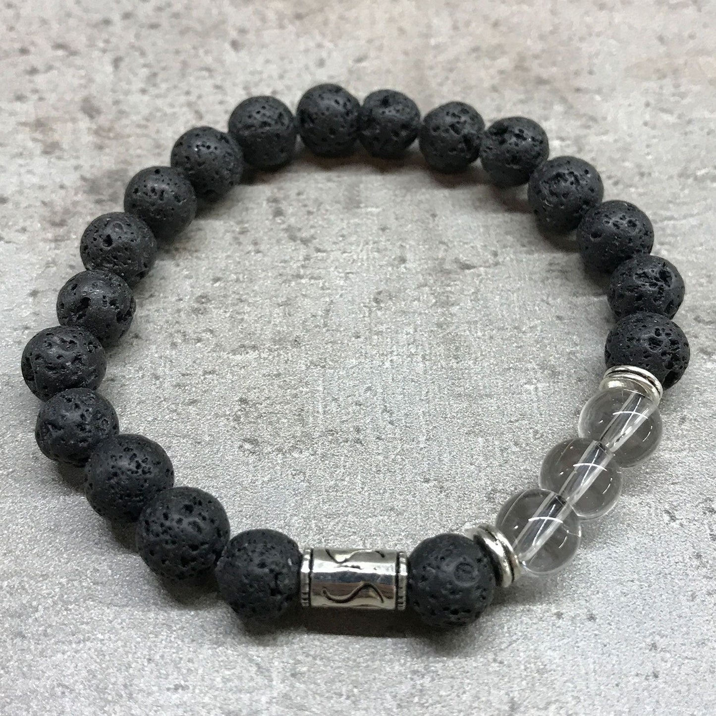 Lavastein Armband - Tribal Stein Quarz