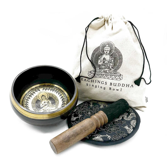 Handgeschlagene Und Gravierte Klangschalen Geschenkset 14cm Lehren Buddha