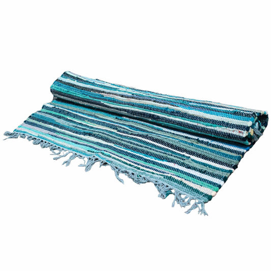 Kleiner Teppichläufer 50x90cm Premium Qualität Aqua Blau