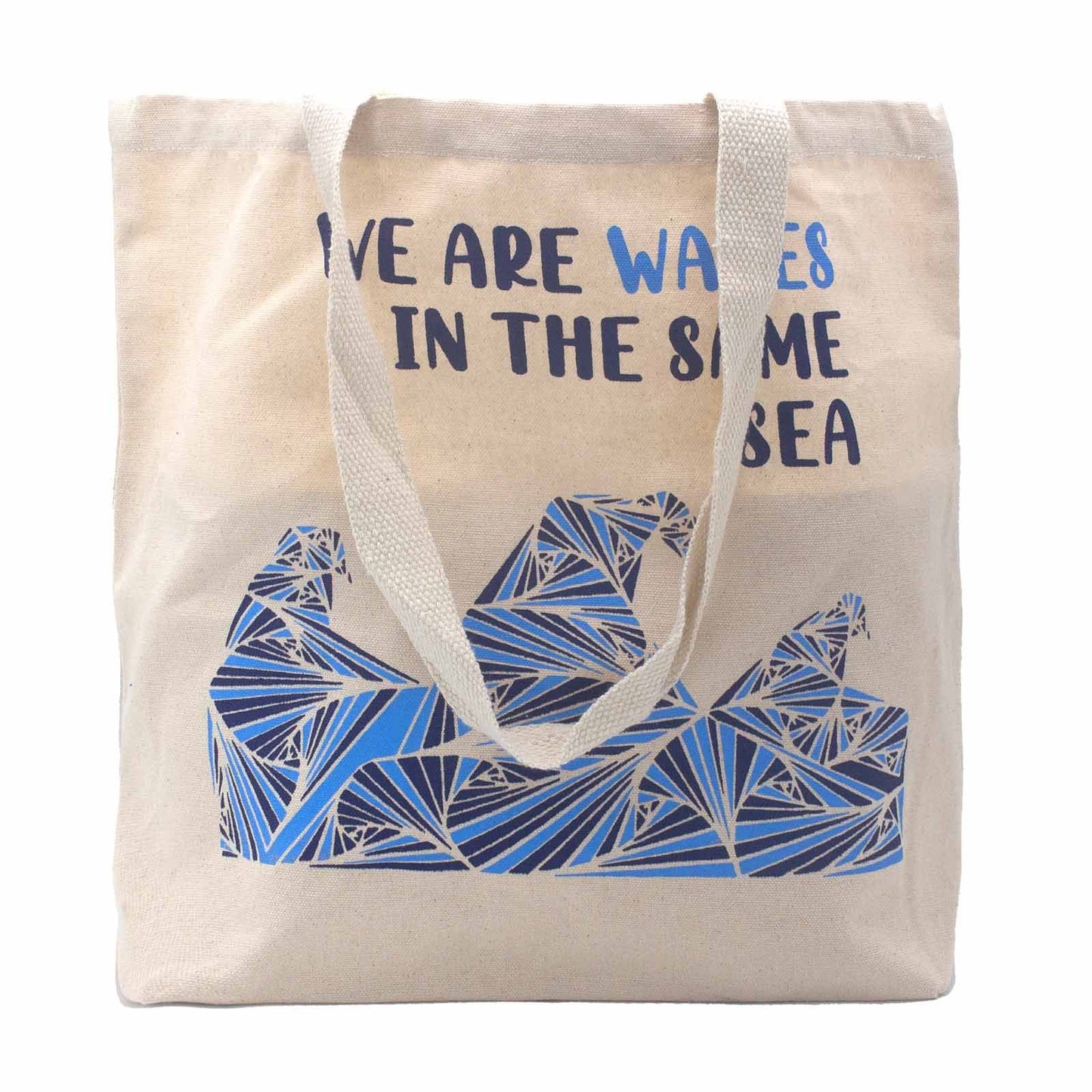 Bedruckte Baumwolltasche We Are Waves Natur