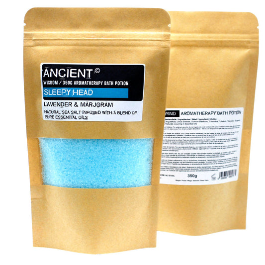 Aromatherapie Badekur in Kraftbeutel 350g Schlafkopf